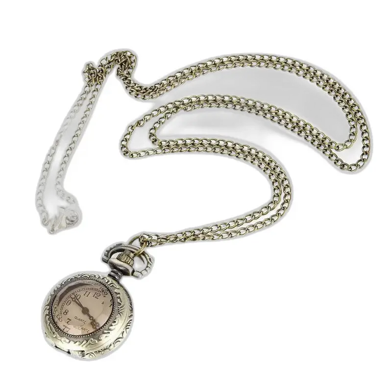 Vintage hanger kettinghorloge met zilveren horloge en elegante ketting