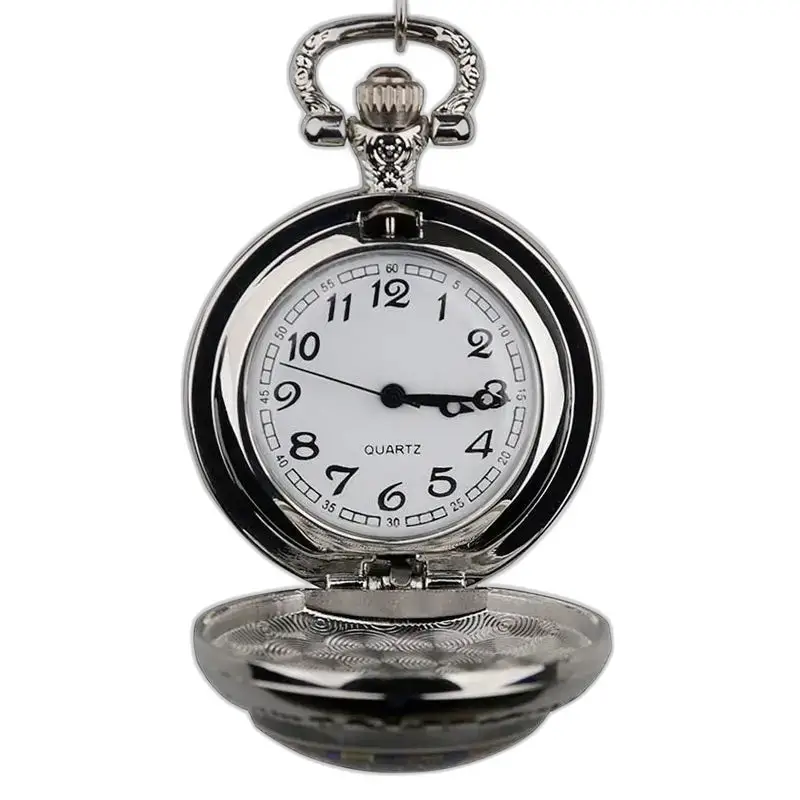 Gepersonaliseerde kettinghorloge voor heren Dames met zilveren quartz kettinghorloge