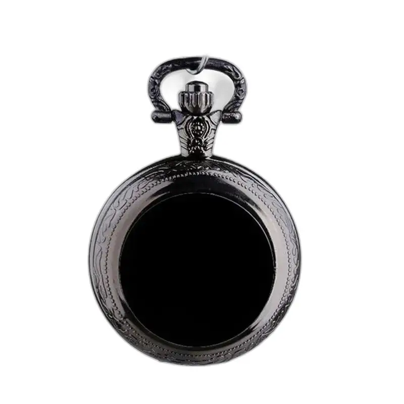 Gepersonaliseerde kettinghorloge voor heren Dames met zwart metalen kettinghorloge