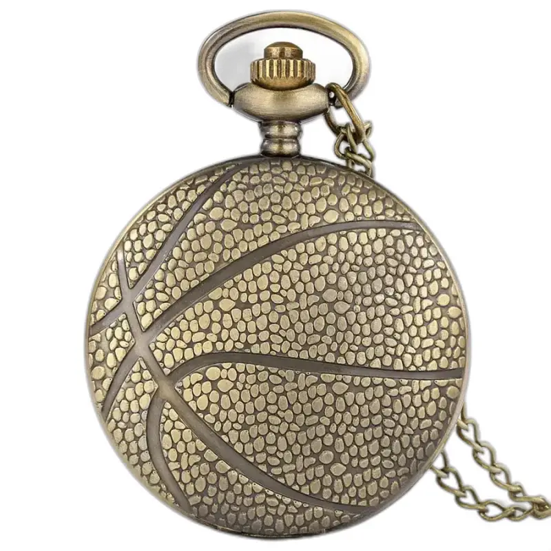 Fancy bronzen basketbal quartz kettinghorloge met elegant en sportief ontwerp