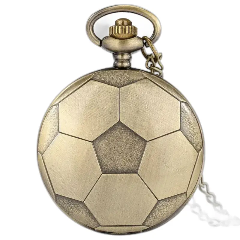 Bronzen fancy quartz kettinghorloge met een voetbalvormig horloge