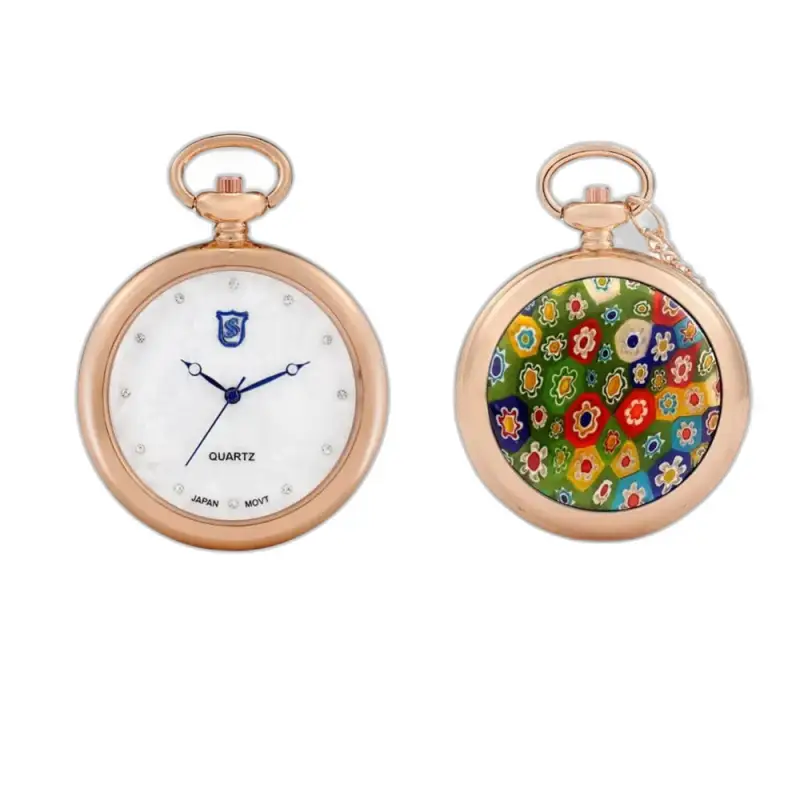Twee roségouden quartz kettinghorloges, Modern Lady Rose Quartz kettinghorloge