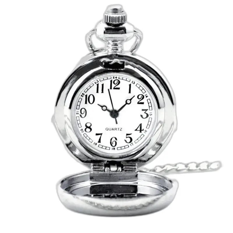 Marie quartz kettinghorloge voor heren en dames, zilveren kettinghorloge met kwarts