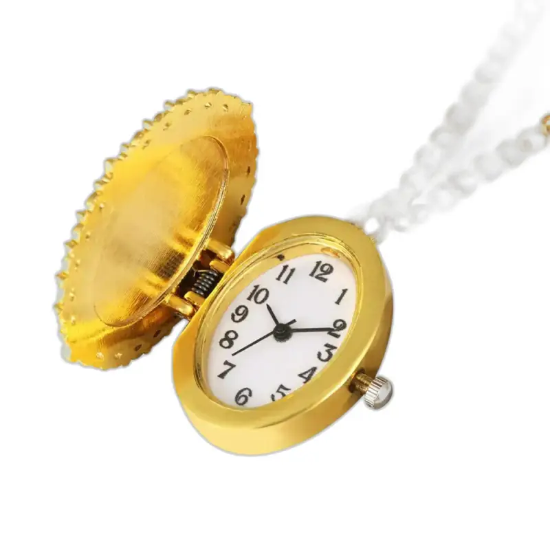 Marie Vintage dames quartz kettinghorloge met kettinghorloge en gouden parelketting