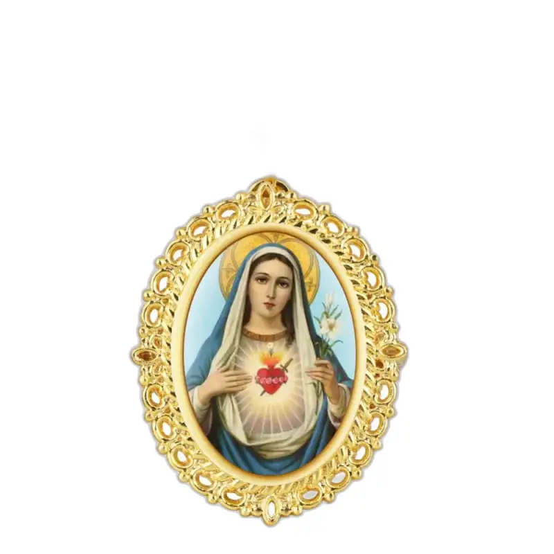 Afbeelding van de Maagd Maria met een hart voor vintage Mary quartz kettinghorloge