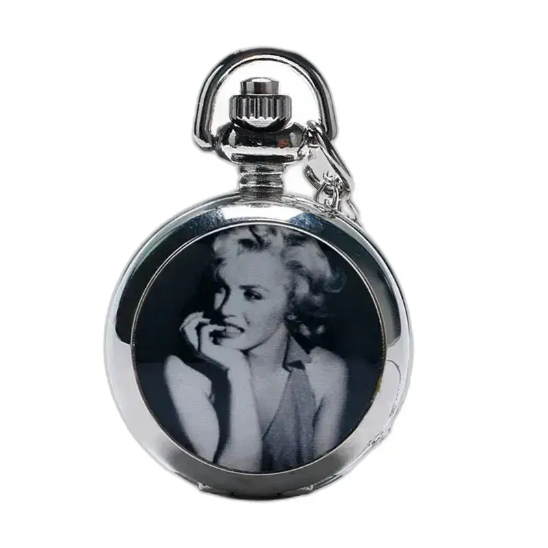 Quartz kettinghorloge met afbeelding van Marilyn Monroe voor een vrouwelijke vintage stijl