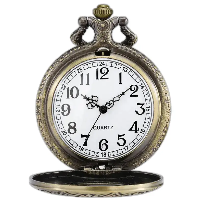 Vintage vlinderkwarts kettinghorloge voor dames met kettinghorloge en Romeinse cijfers