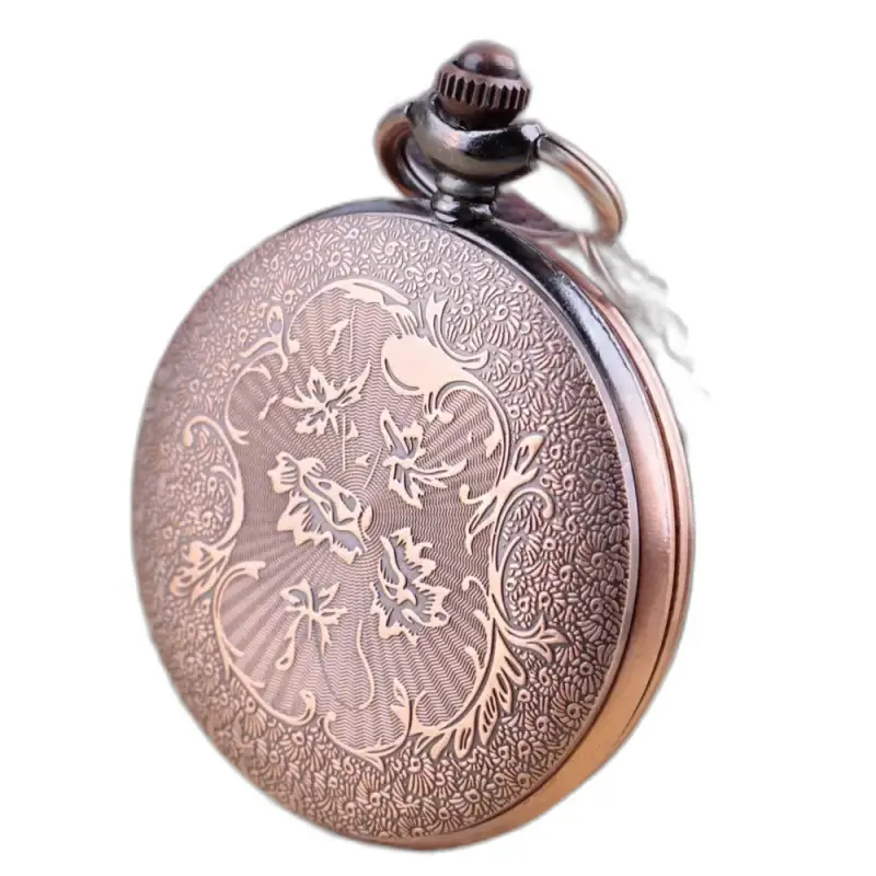 Vintage bronzen dames quartz kettinghorloge met elegant bronzen kettinghorloge