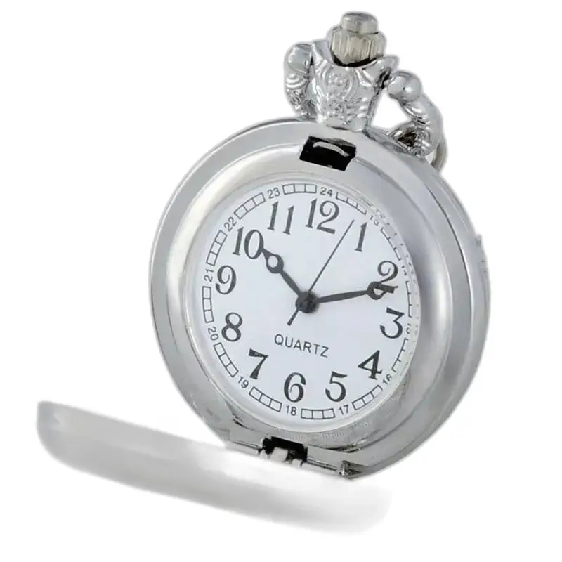 Vintage Queen Bee kettinghorloge met zilveren zakhorloge met open wijzerplaat