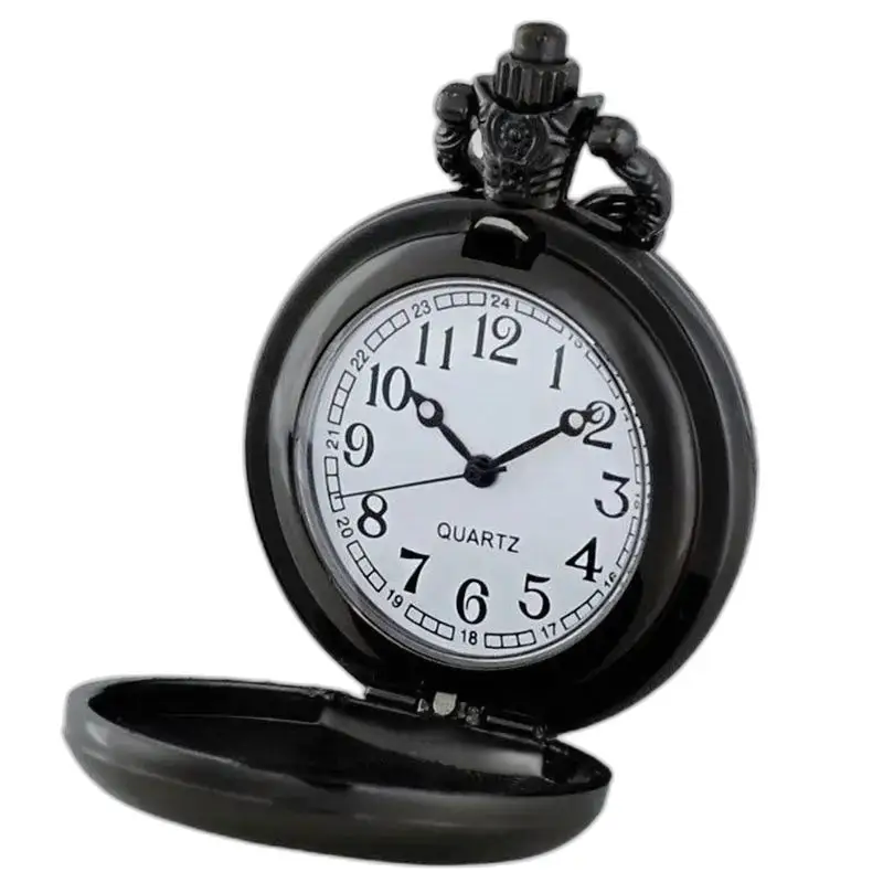 Vintage Queen Bee Necklace Watch in zwart met verfijnde versieringen