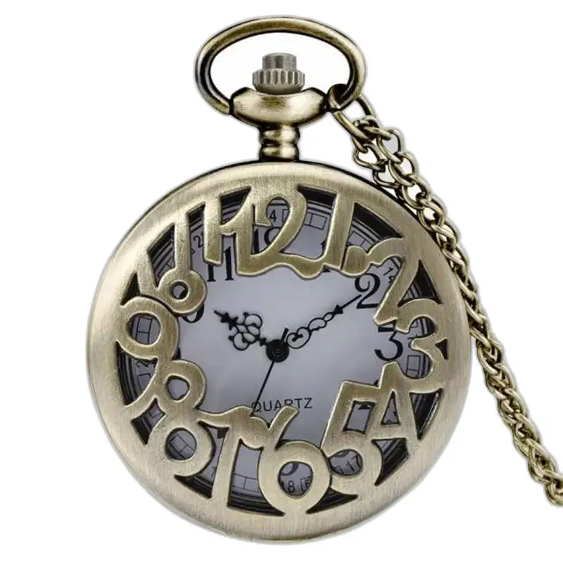 Retro dames kettinghorloge met bronzen horloge en elegante vintage ketting