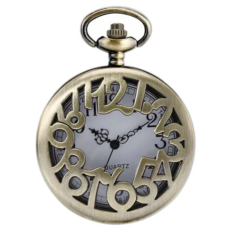 Vintage bronzen dames retro kettinghorloge met kettinghorloge in antieke stijl