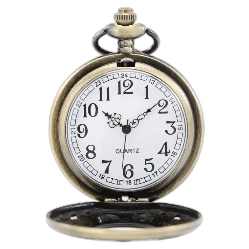 Vintage Bronze Retro Flower Necklace Watch, een elegante retro antieke horlogeketting