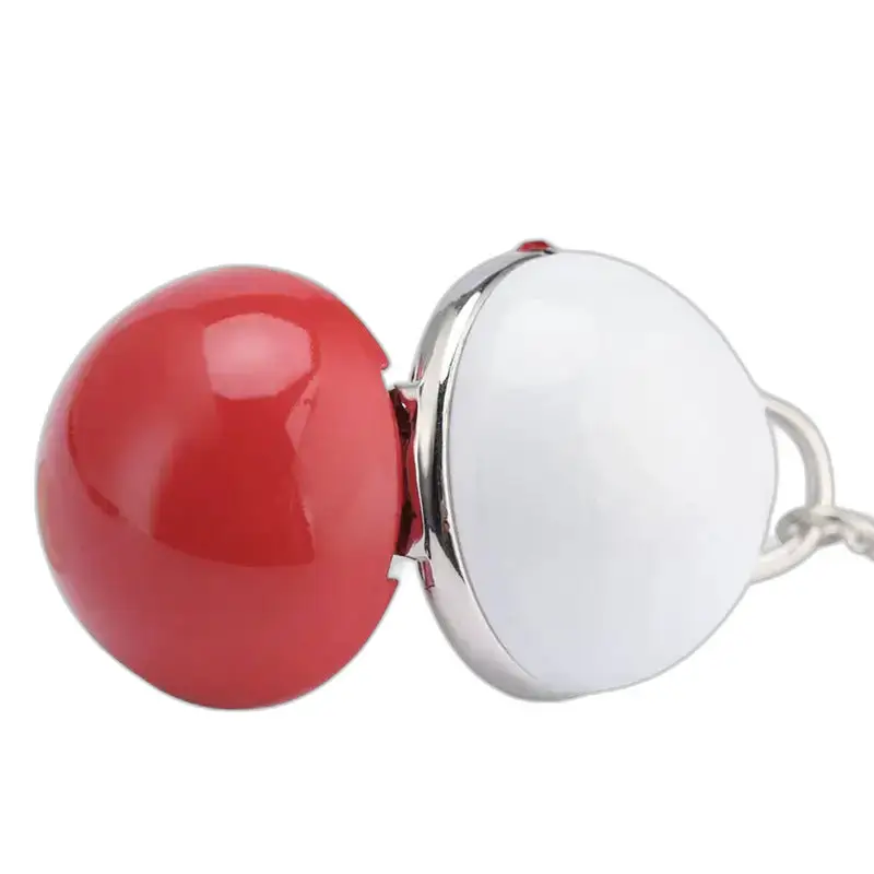 Rode en witte sleutelhanger voor rood en wit rond kettinghorloge