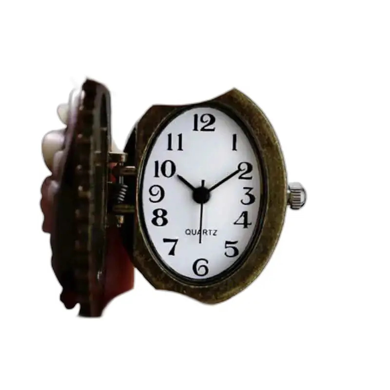 Elegant wit rozenkettinghorloge met open antiek vingerhorloge