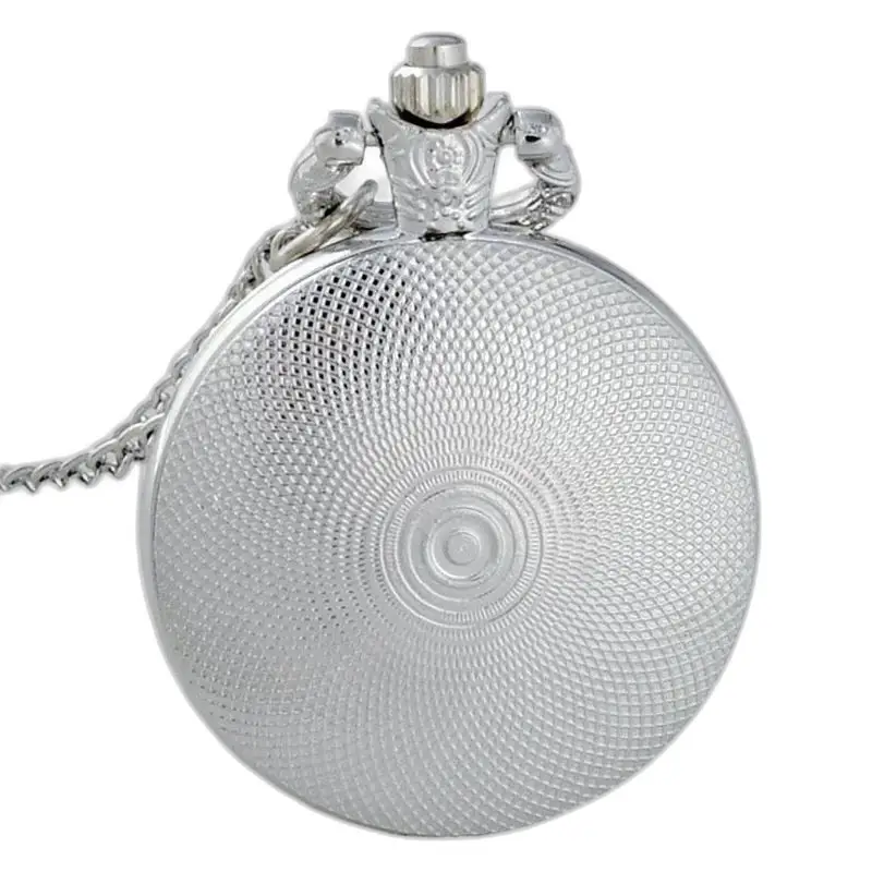 Vintage unisex rode roos kettinghorloge met ketting en zilveren horloge