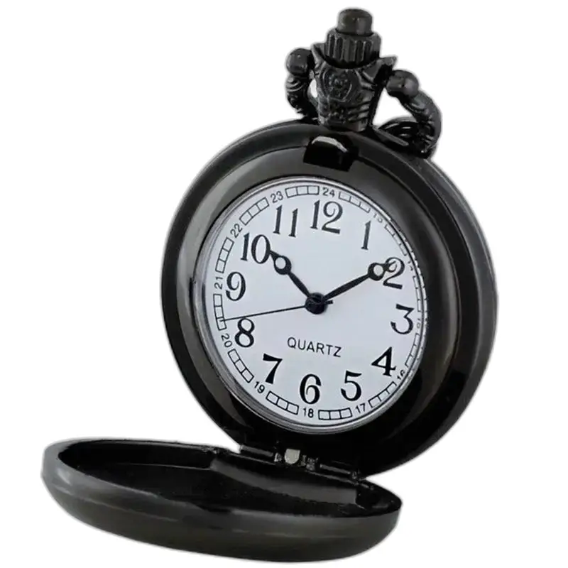 Vintage unisex rode roos kettinghorloge met decoratief zwart zakhorloge