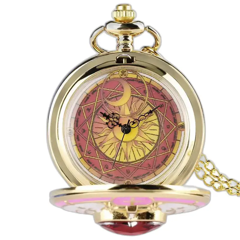 Vintage Sakura kettinghorloge met gouden horloge en hemels ontwerp