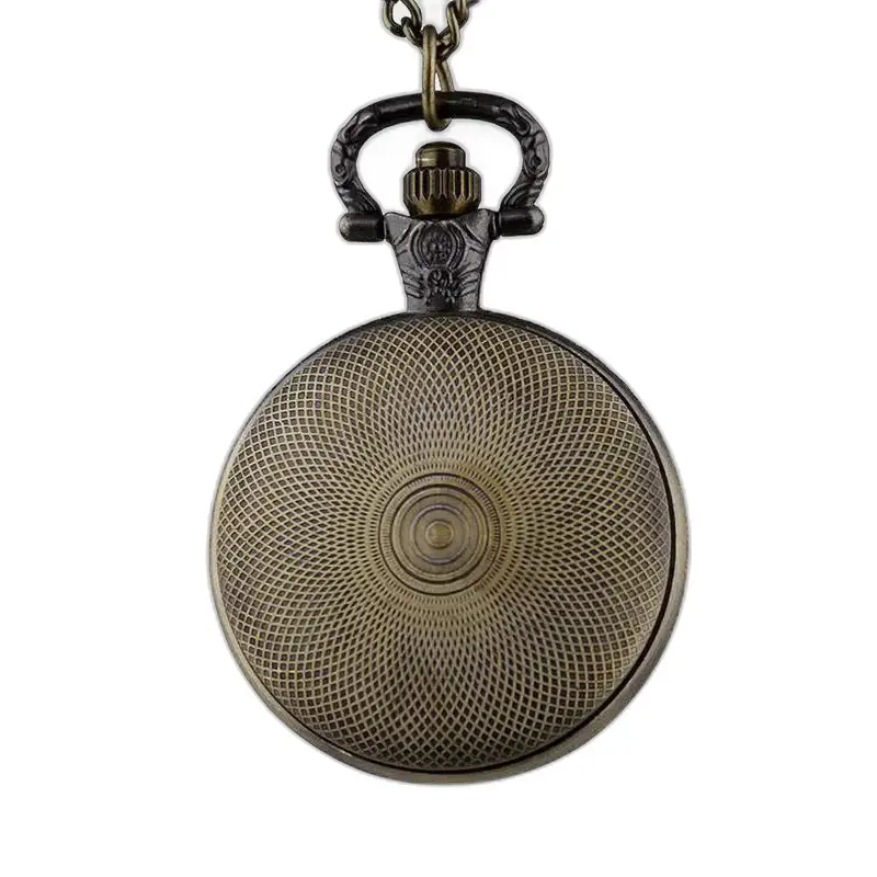 Vintage zilveren steampunk kettinghorloge met elegant patroon bronzen zakhorloge