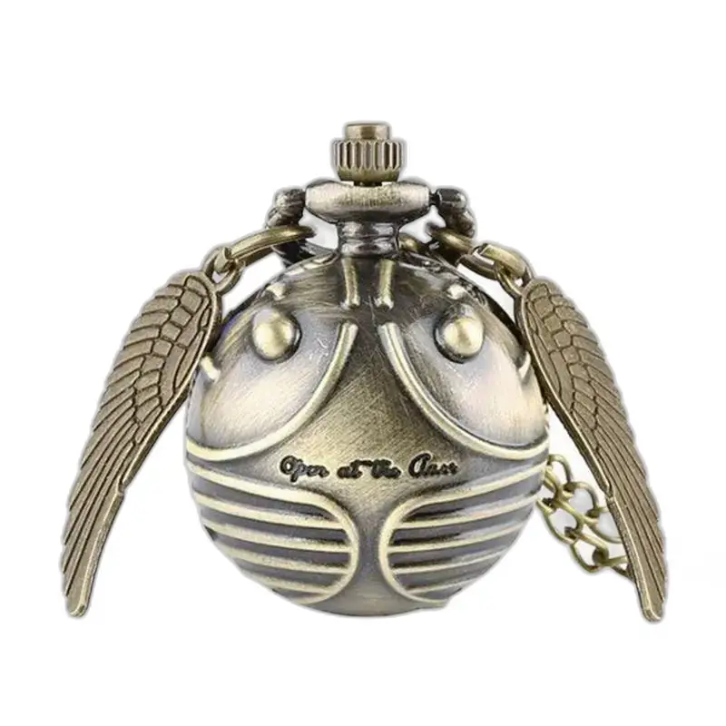 Retro Snitch kettinghorloge met gouden Snitch kettinghorloge in brons goud zwart