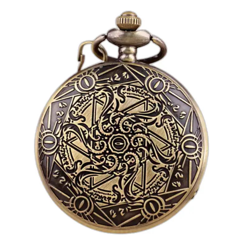 Vintage kettinghorloge met Romeinse cijfers en sierlijk bronzen horloge