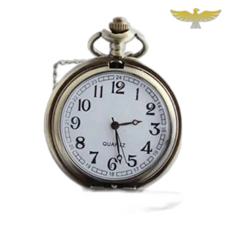 Vintage bronzen kettinghorloge met rozenbloem en een antiek zakhorloge-ontwerp