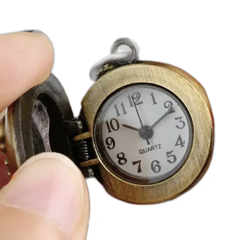 Vintage elektrische haard bronzen kettinghorloge met elegant, vintage retro-ontwerp