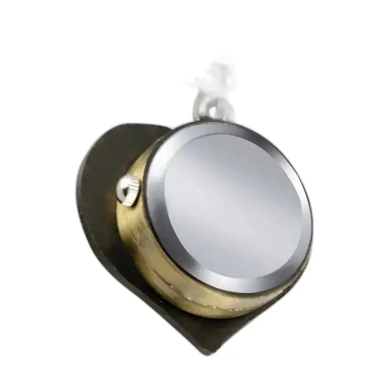Hartvormige hanger met ronde spiegel voor vintage elektrisch kettinghorloge