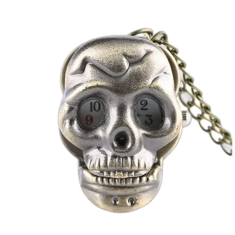 Vintage gotische schedel kettinghorloge met ketting voor heren dames