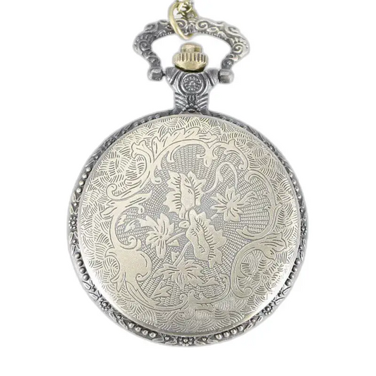Vintage Chinese Zodiac Quartz kettinghorloge met een elegante zilveren wijzerplaat