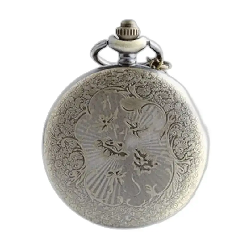 Vintage Roi Soleil automatisch kettinghorloge met bloemmotief in zilver