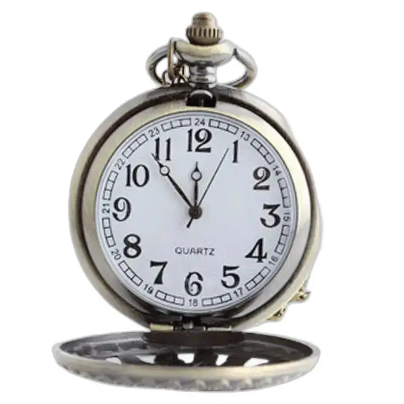Vintage Sun King automatisch bronzen kettinghorloge met open antiek zakhorloge