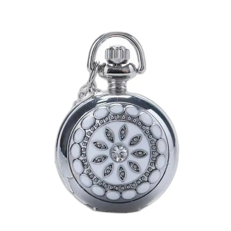 Duchess dameszakhorloge met bloemmotief in zilver