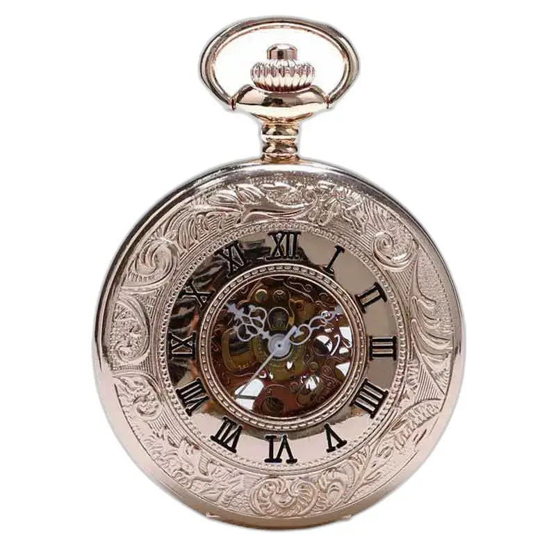 Luxe parelmoer gouden zakhorloge met een sierlijk gouden ontwerp