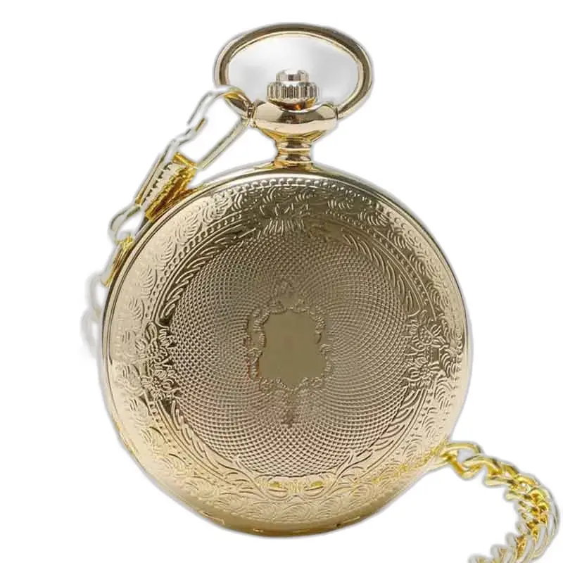 Luxe gouden topaas zakhorloge met elegante ketting