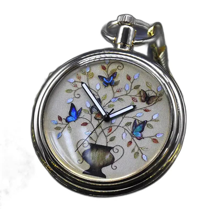 Betoverend vlinder vintage gouden zakhorloge met betoverend vlindermotief