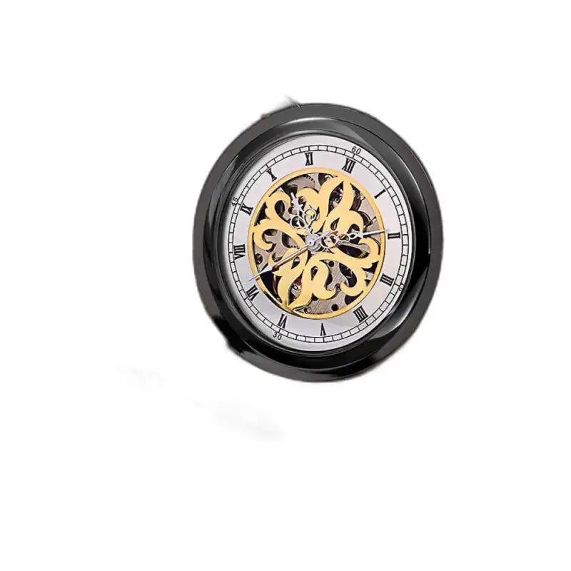 Prachtig mechanisch herenzakhorloge goud met een elegant zwart skelet