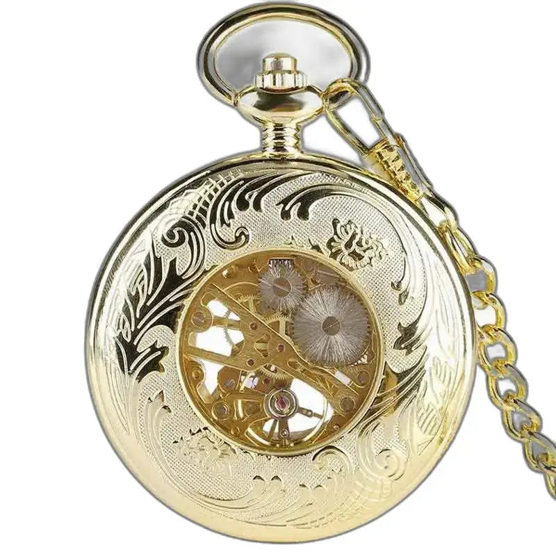 Luxe Gold Opal zakhorloge met een goudkleurig en sierlijk ontwerp