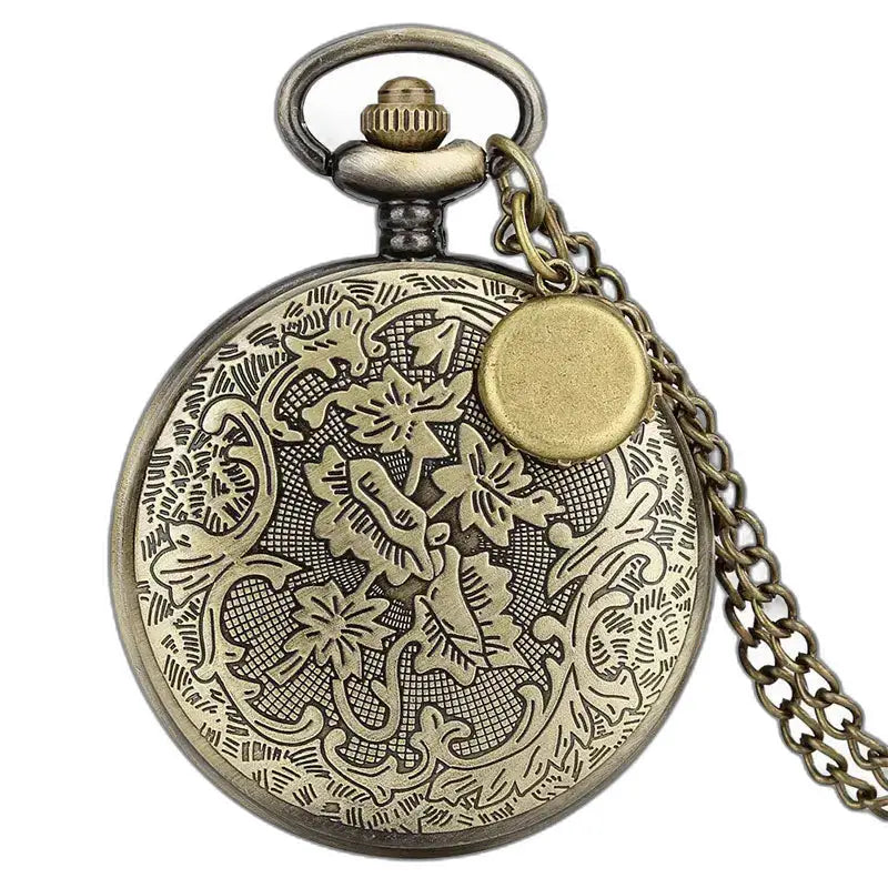 Steampunk chic sierlijk bronzen fob-zakhorloge met vintage ketting