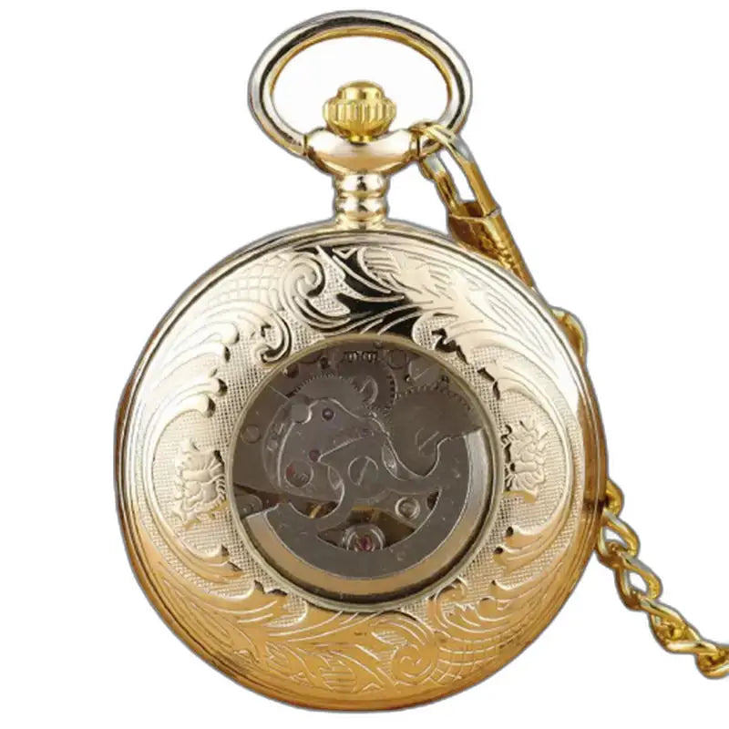 Luxe Zakhorloge Zilver Zwart Mineraalglas met Goud Sierlijk Zakhorloge