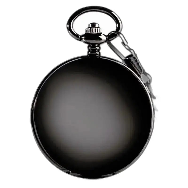 Luxe zwart zakhorloge met dubbele klep, Romeinse cijfers en elegante afwerking