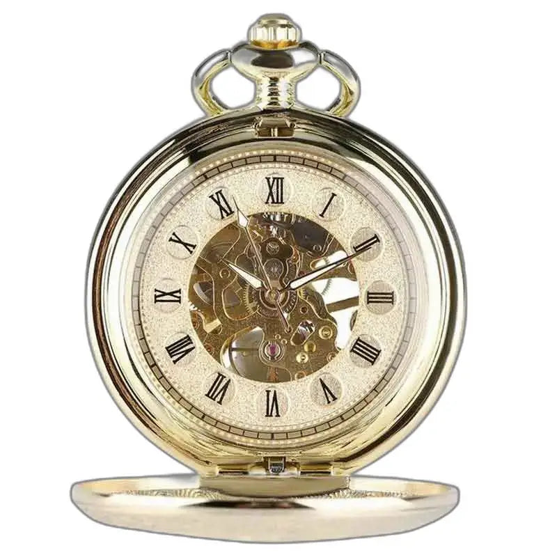 Luxe gouden jade zakhorloge met een goudkleurig ontwerp op een elegante achtergrond