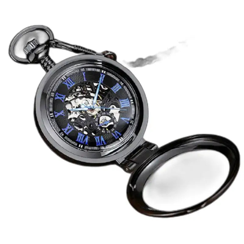 Luxe mechanisch zakhorloge met mechanisch uurwerk en zwart skeletontwerp