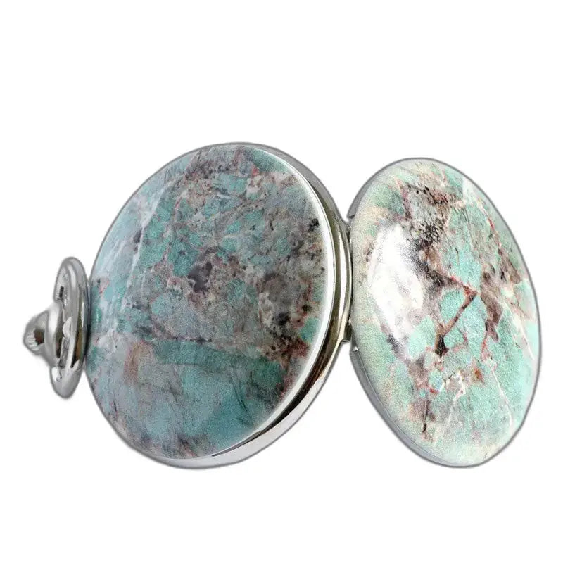Bluemarble luxe mechanisch zakhorloge met turkooisachtig juweel