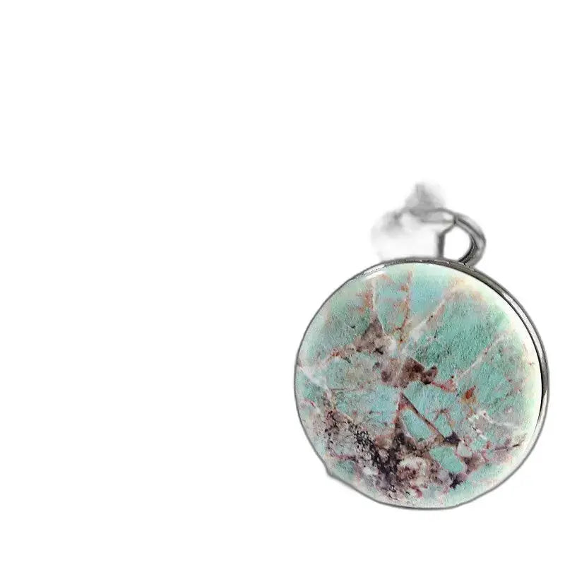 Ronde turquoise hanger van het Bluemarble Luxe mechanisch zakhorloge