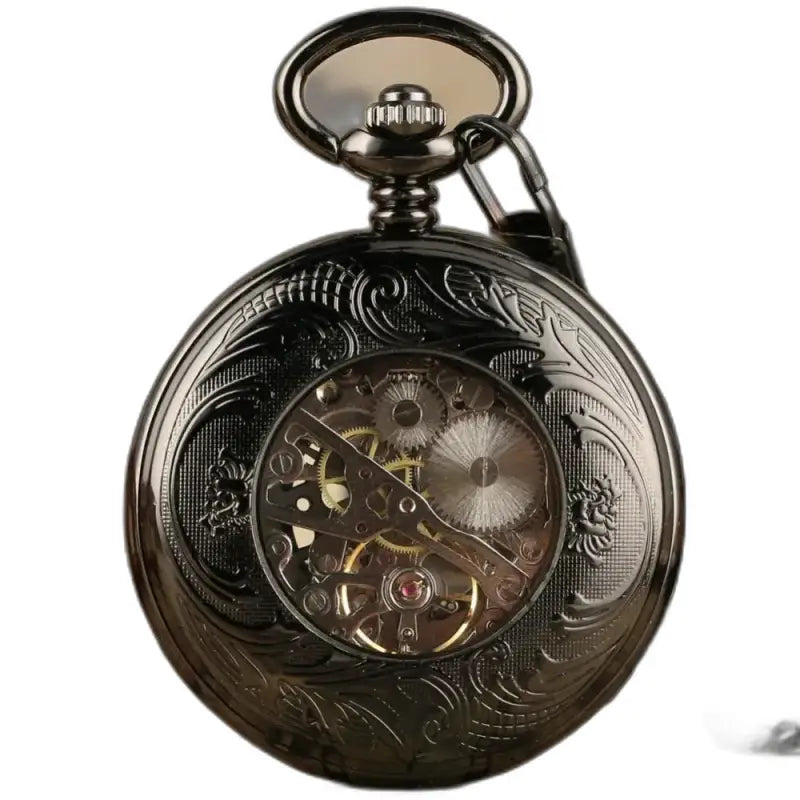 Etherealsky Modern mechanisch herenzakhorloge met een sierlijk zwart ontwerp
