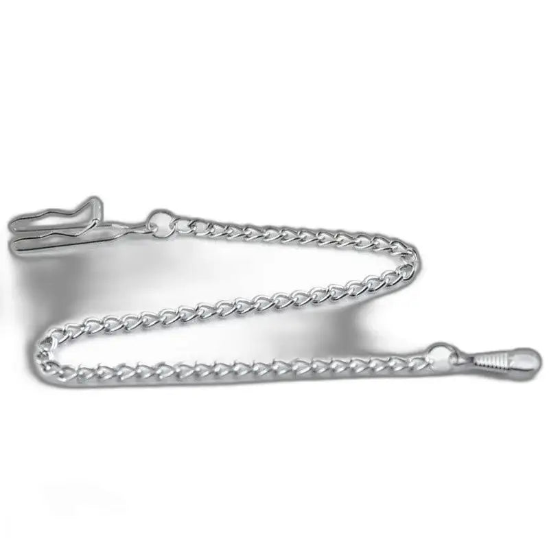 Zilveren ketting met clip voor luxe marmeren mechanisch zakhorloge
