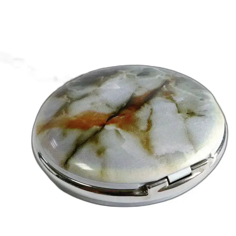 Compacte ronde marmeren spiegel, luxe marmeren mechanisch zakhorlogeaccessoire