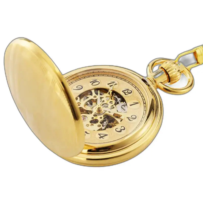 Gouden mechanisch zakhorloge voor elegante moderne heren