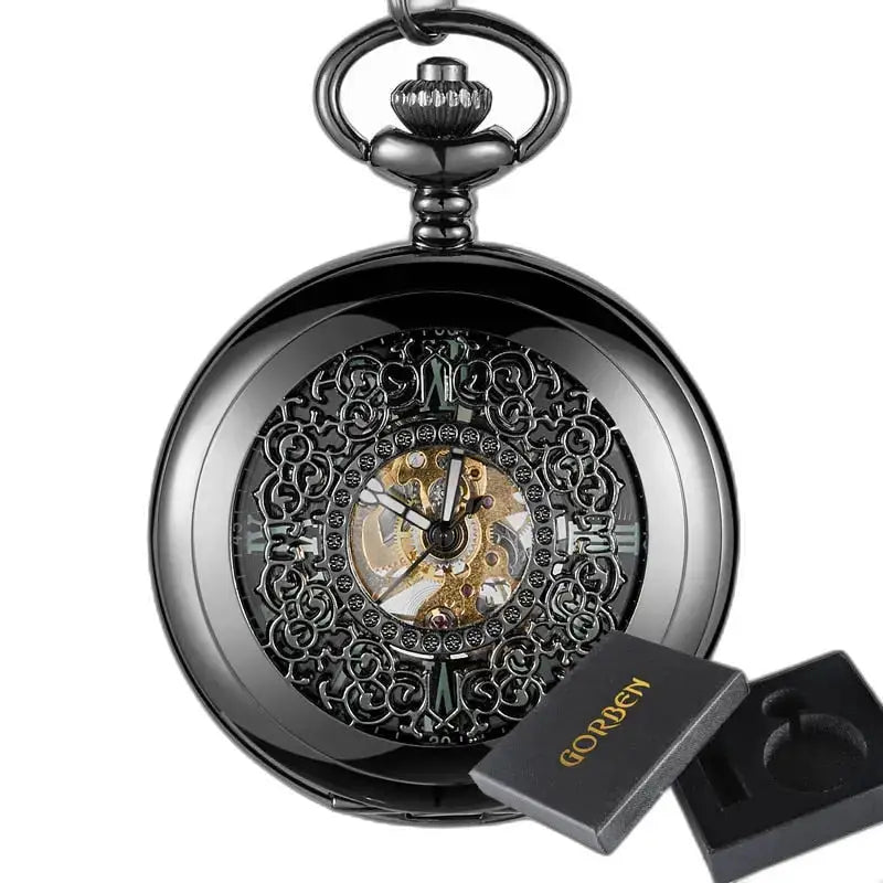 Vintage Green Lantern mechanisch zakhorloge in zwart, elegant en tijdloos